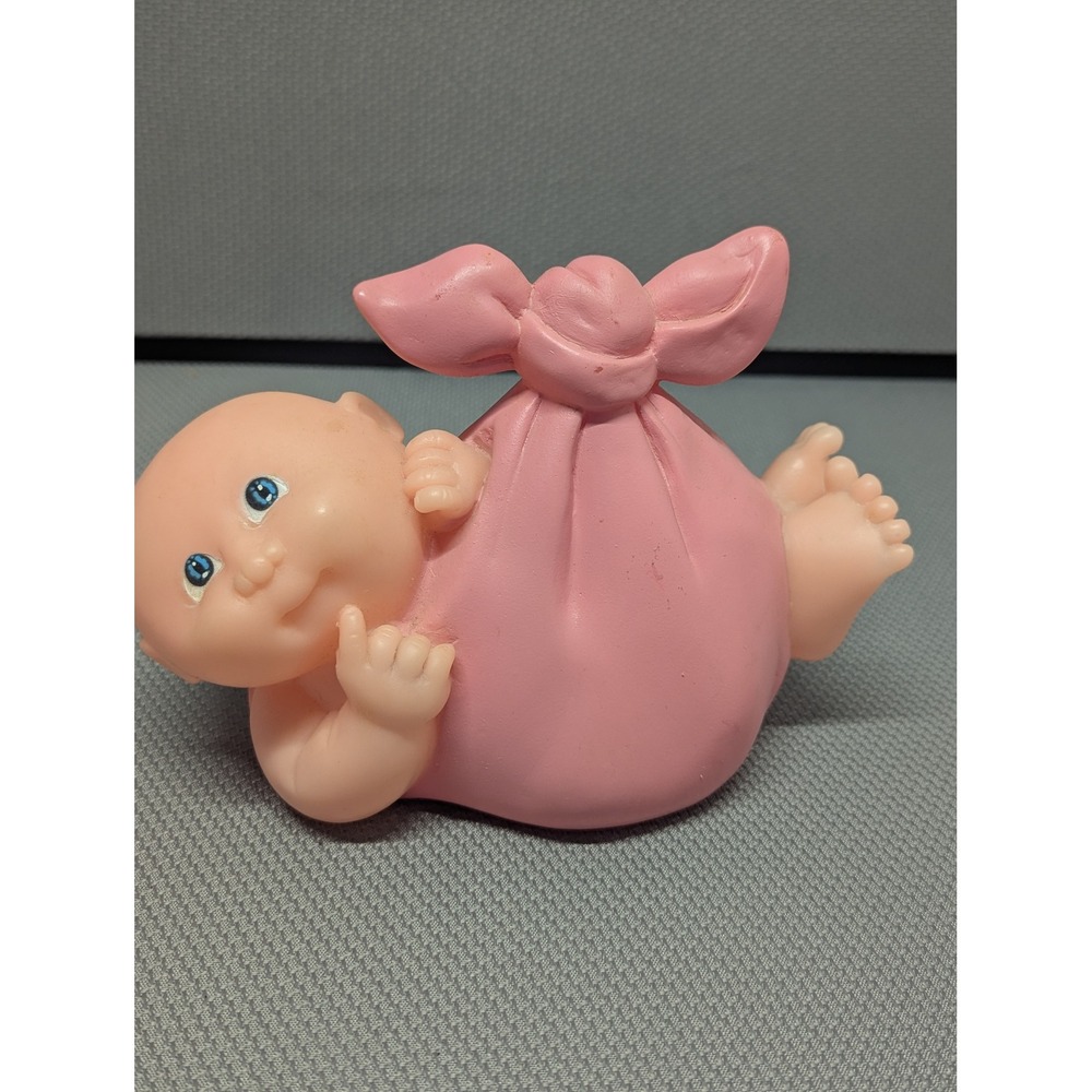 Vintage 1983 Cabbage Patch Kids Vinyl Coin Bank Pink Swaddle Bundle Baby Girl